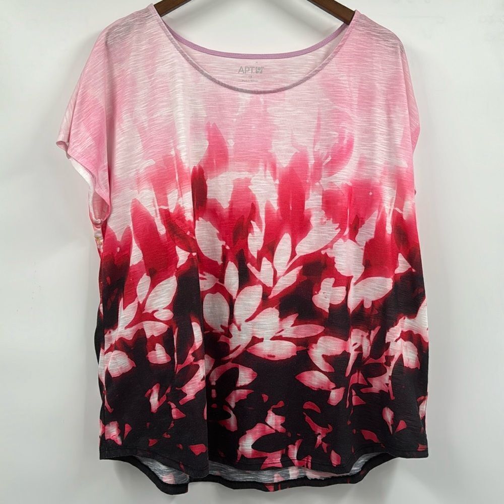 Apt 9 Floral Scoop Neck Tee Shirt 1X
